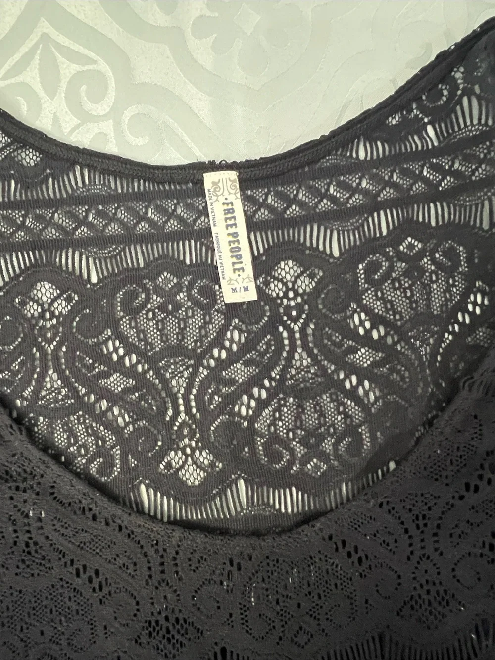 Free People Black Lace Long-Sleeve Skater Dress - Picture 5 of 9